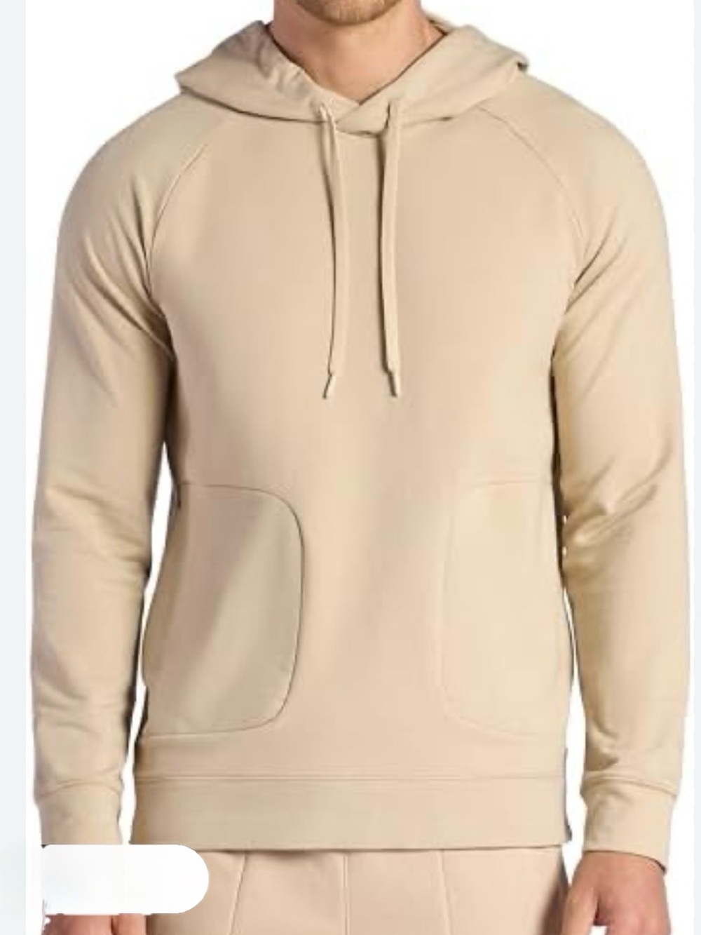Gaiam Men’s Lotus Oblong Hoodie Relaxed Fit Stretch Beige Size S NWT